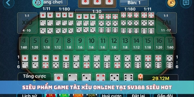 Siêu phẩm game tài xỉu online tại SV388 siêu hot